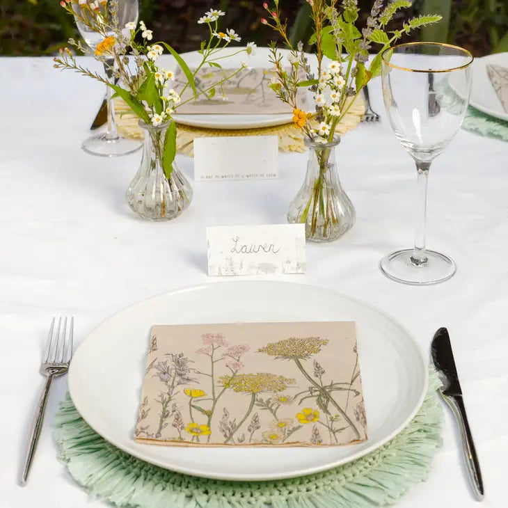 Eco-Friendly Recycled Paper Spring Floral Napkins - 20 Pack