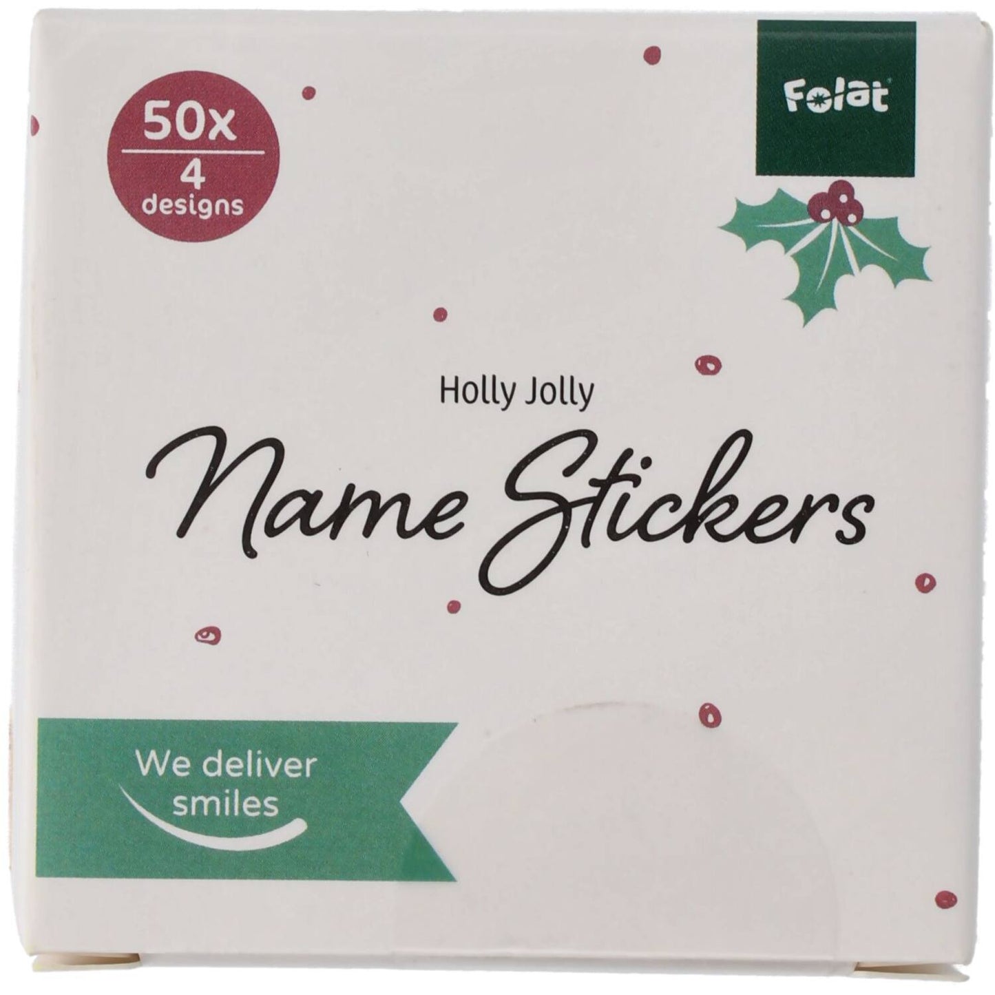 Name stickers - Holly Jolly - 50 pieces