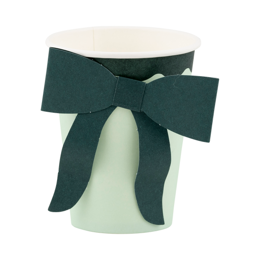 My Mind’s Eye - BOW1108 - Mint and Green Bow Paper Cups