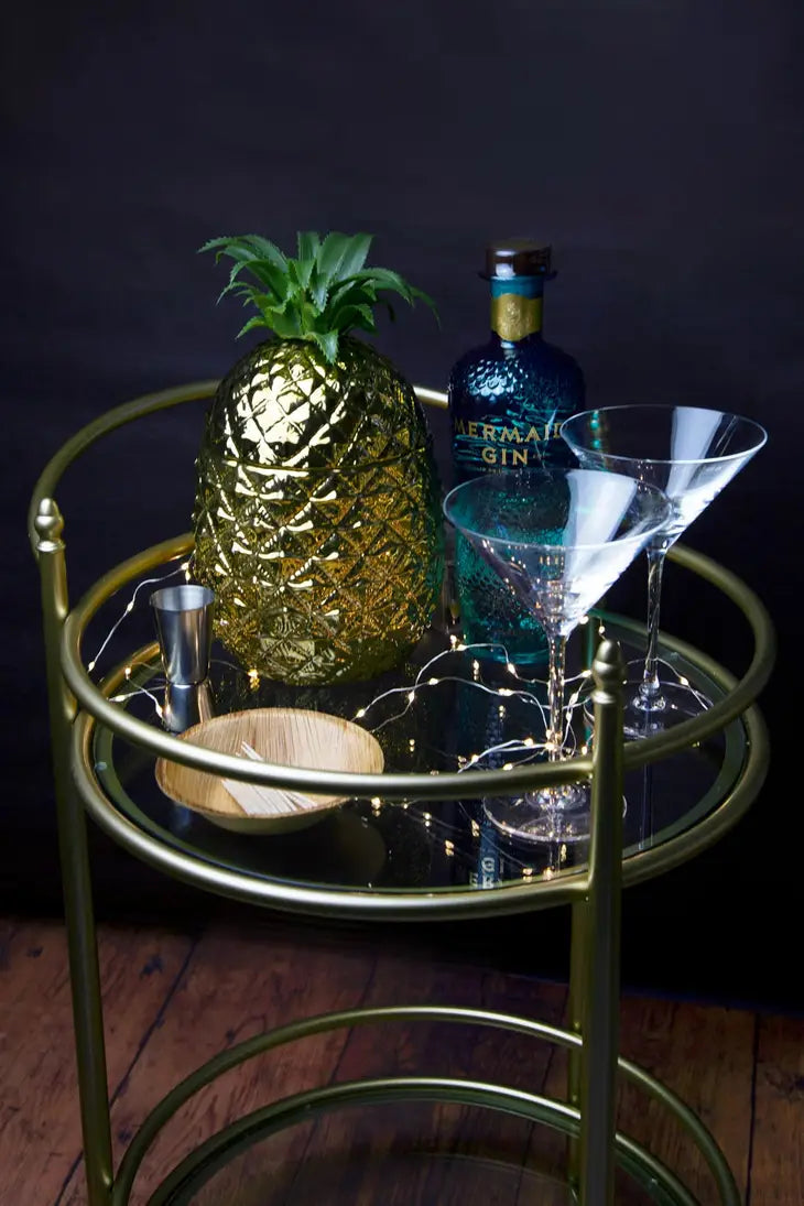 Gold Pineapple Ice Bucket with Lid