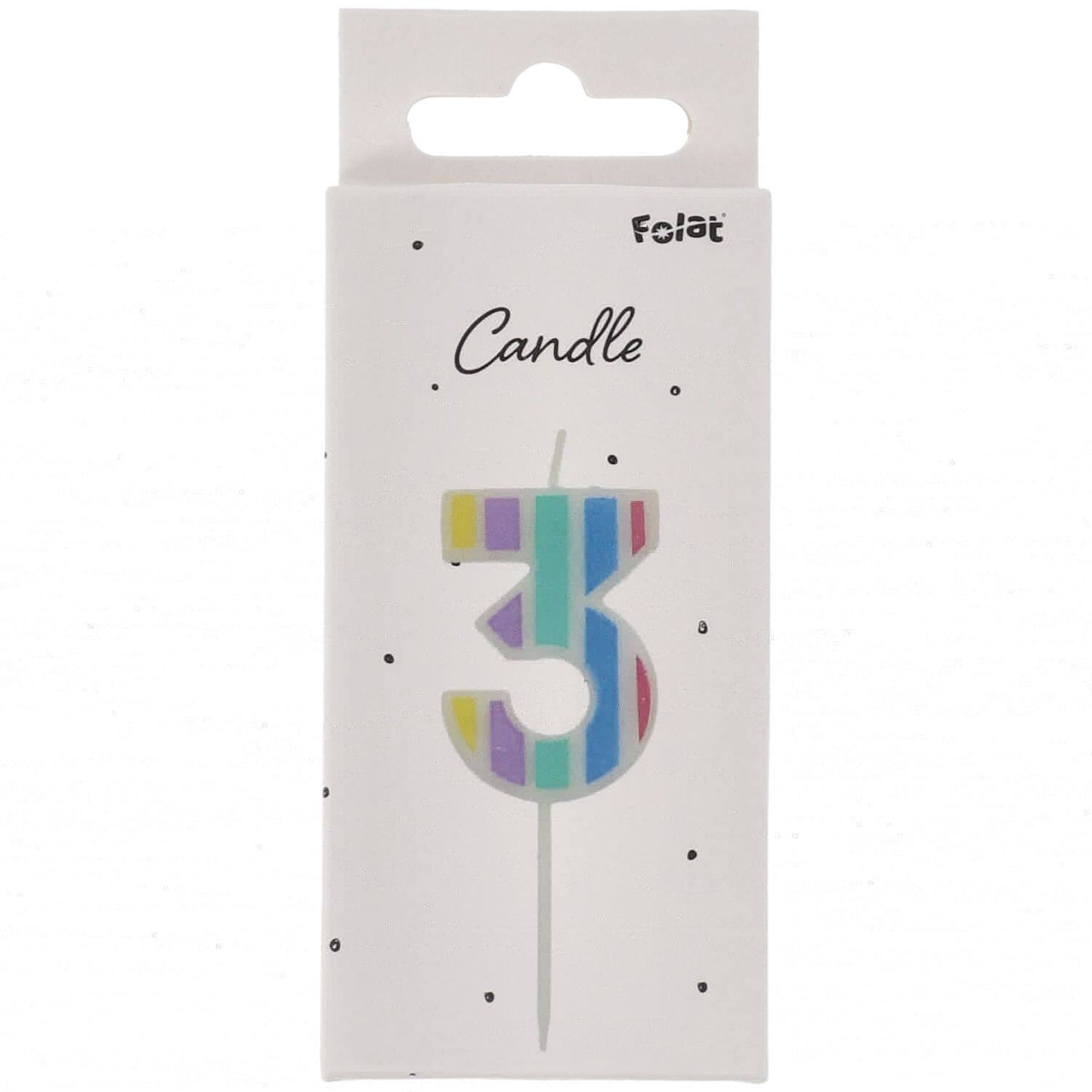 Candle Pastel Number 3 Multicolour