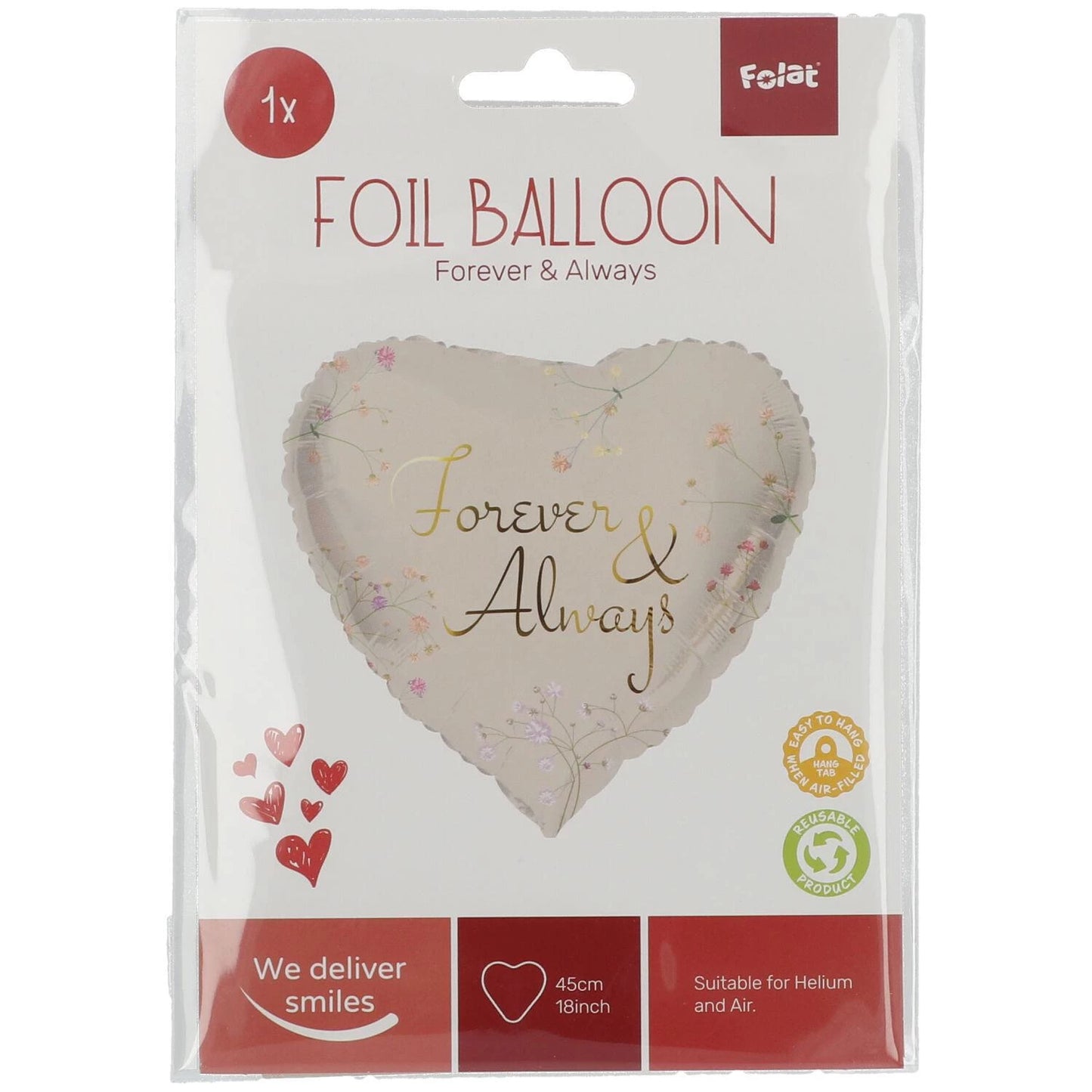 “Forever & Always” Heart Shaped Foil Balloon – 45cm