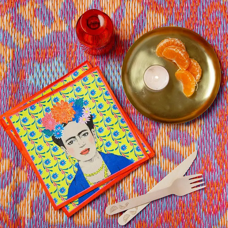 Boho Frida Kahlo Napkins, Summer Party - 20 Pack