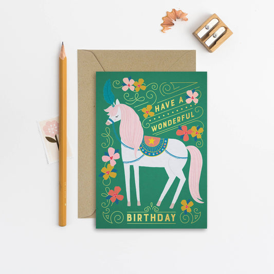 Circus Horse Kid's Birthday Card | Girl's Birthday Card