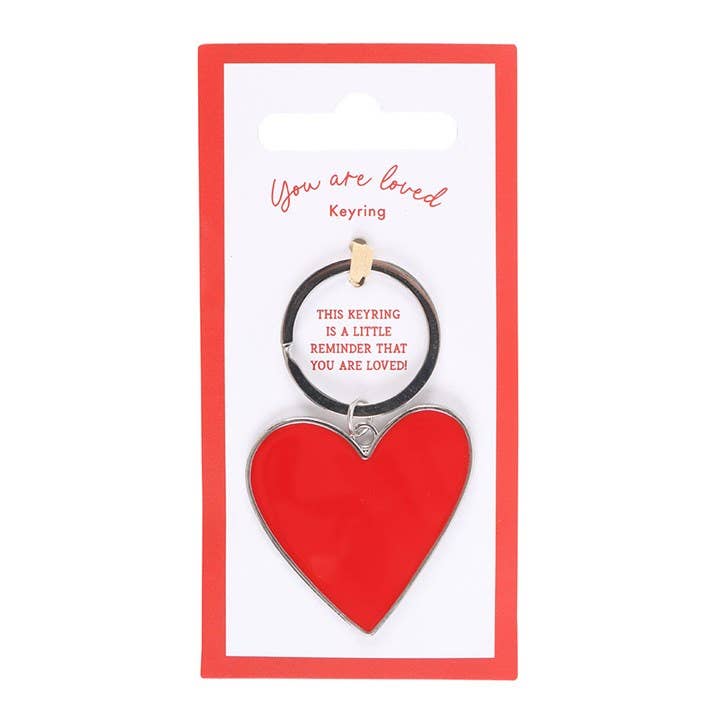 You Are Loved Valentine's Day Heart Keyring