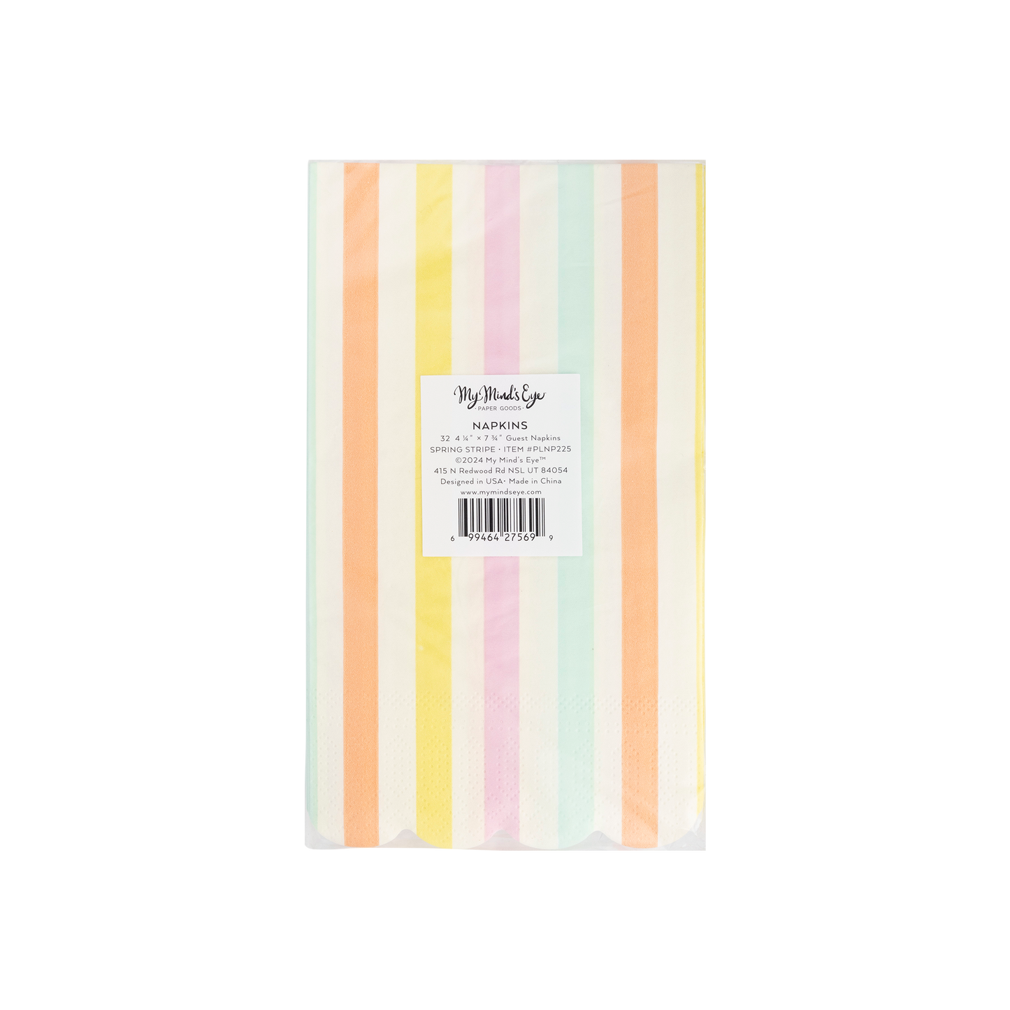 My Mind’s Eye - PLNP225 - Spring Stripe Scallop Paper Dinner Napkin