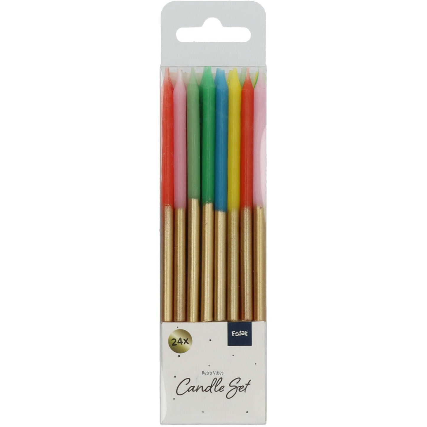 Candles Retro Metallic 10cm - 24 pieces