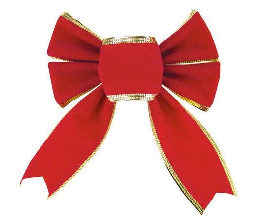 RED AND GOLD VELVET BOW SIZE S