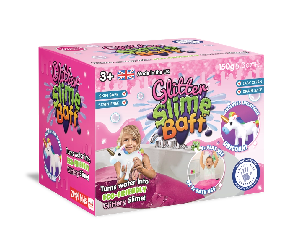 Pink & Purple Glitter Slime Baff with Unicorn Inflatable