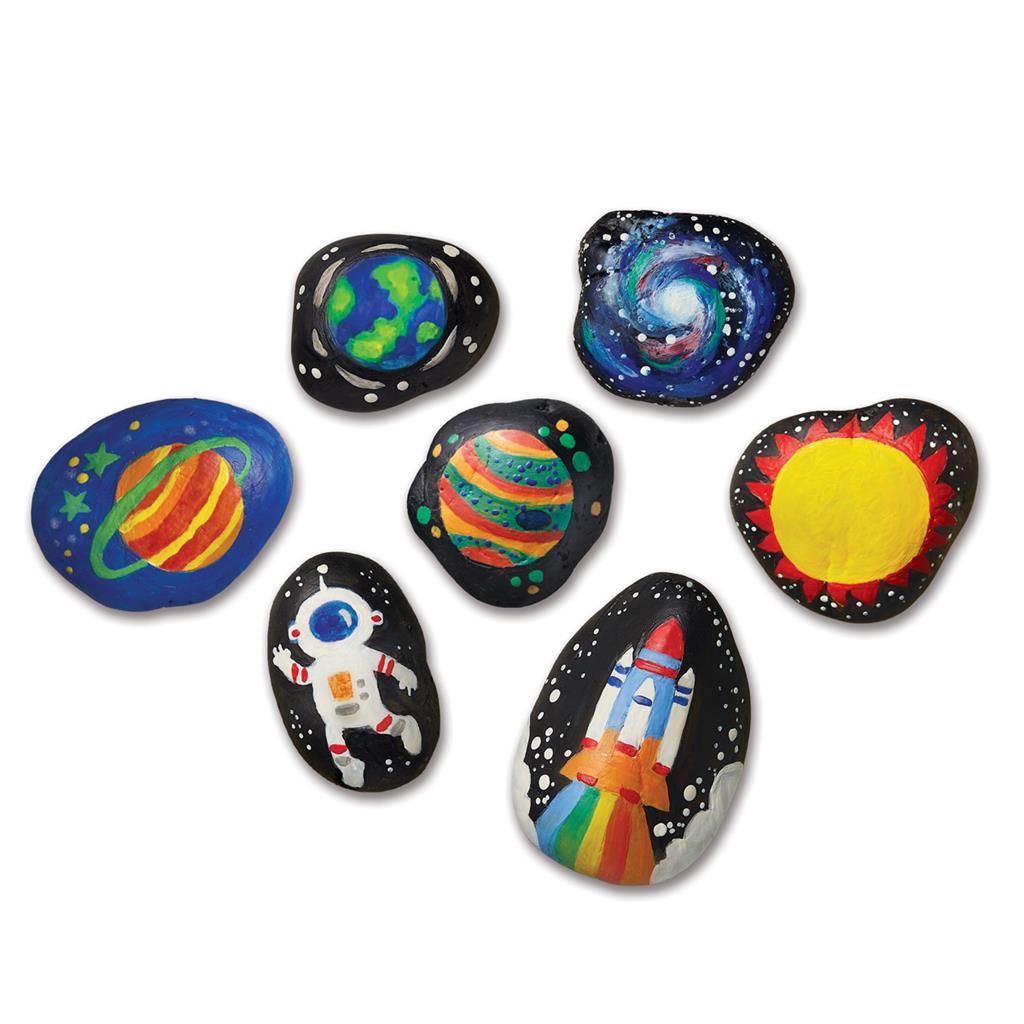 ROCK PAINTING - SPACE GLOW IN THE DARK