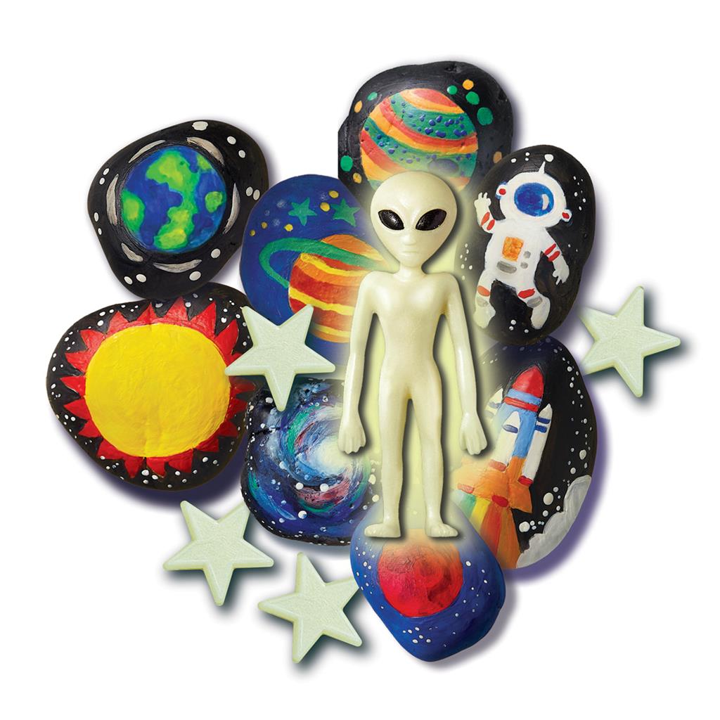 ROCK PAINTING - SPACE GLOW IN THE DARK