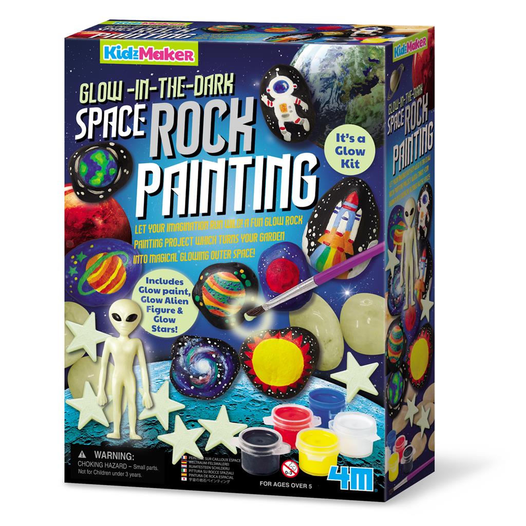 ROCK PAINTING - SPACE GLOW IN THE DARK