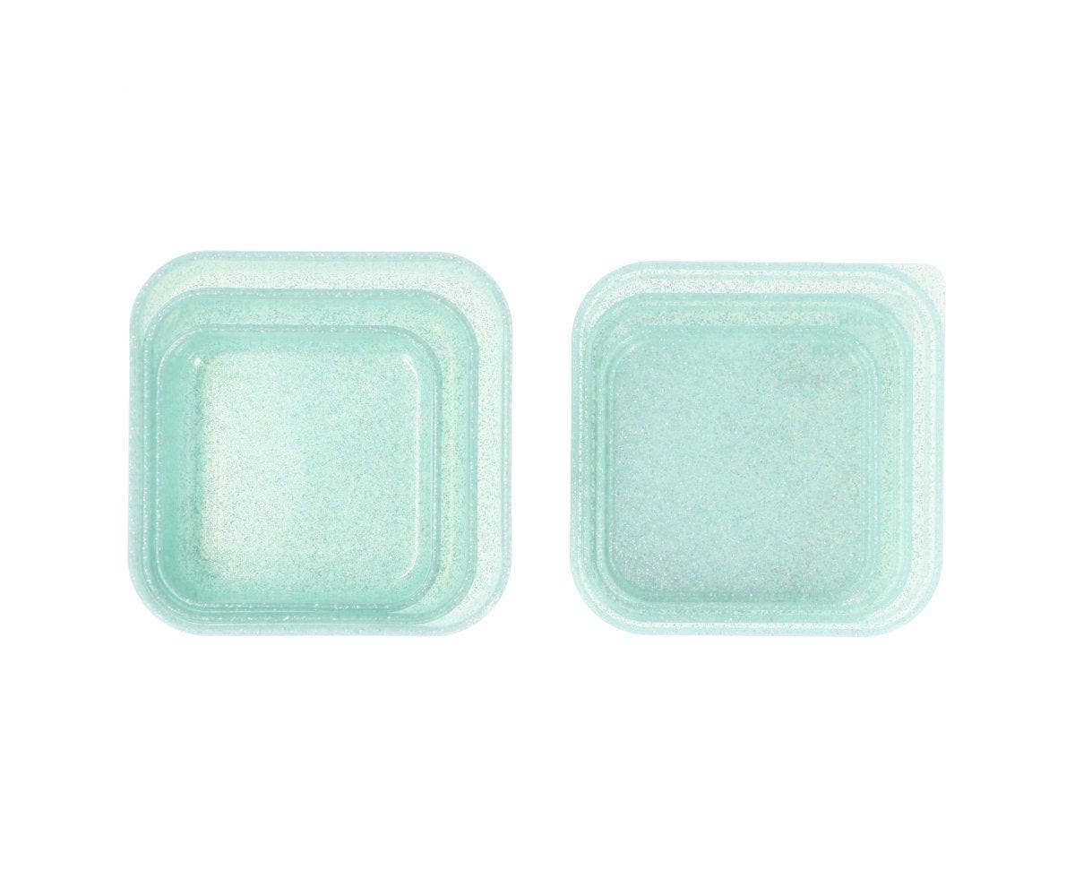 Tutete - 3 Aqua Glitter Turquoise Lunch Boxes