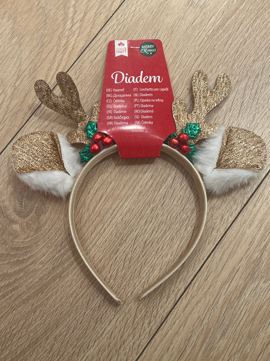 Headband reindeer gold accesories