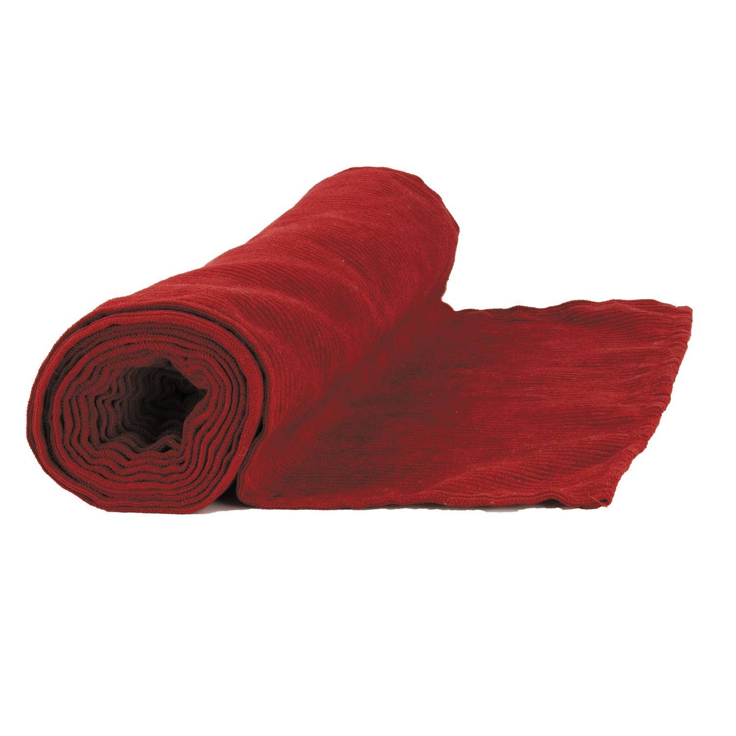 RED RIBBED VELVET TABLE RUNNER 300X30CM