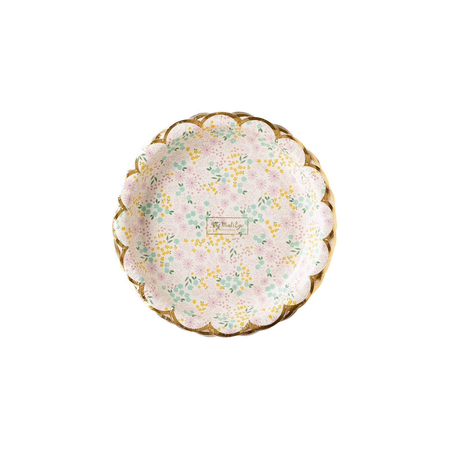 My Mind’s Eye - PGB943 - Ditsy Floral Round Scallop 7" Plate