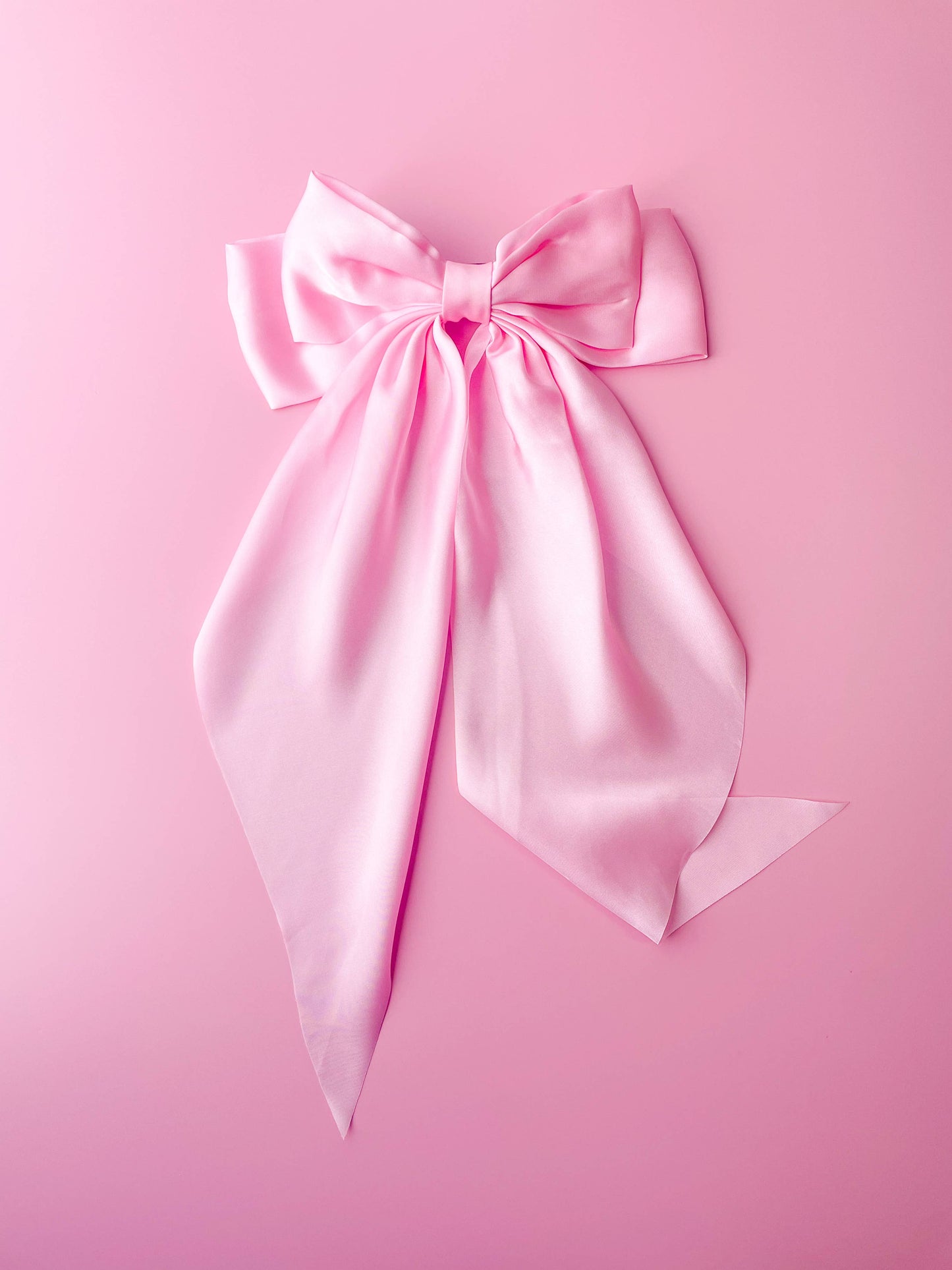 Rock Paper Scissors - Silky Oversized Ribbon Hair Bow Barrette: Dusty Rose