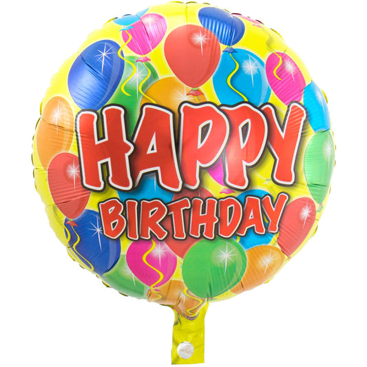 Foil Balloon 'Happy Birthday' unpacked - 43cm