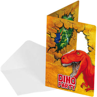 Invitations dinosaures - 6 pièces