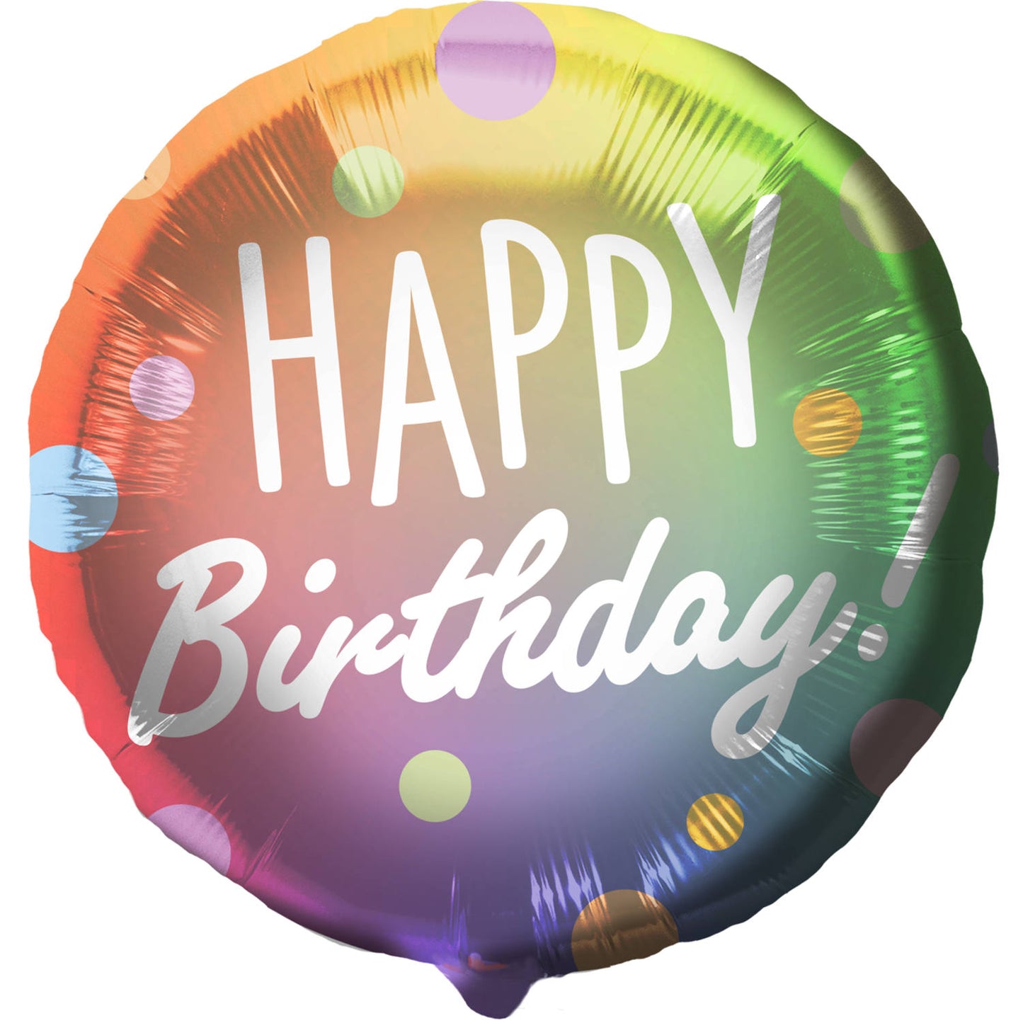 Happy Birthday! Dots Multi Colors Foil Balloon- 45cm