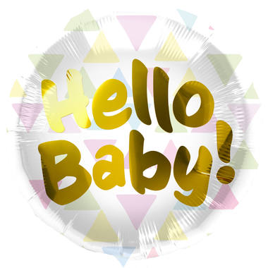 Hello Baby Multicolor Triangles Foil Balloon- 45cm