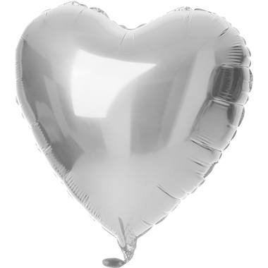 Foil Balloon Heart-shaped Silver - 45 cm