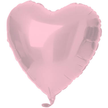 Foil Balloon Heart-shaped Pastel Pink Metallic Matt - 45 cm