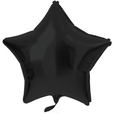 Foil Balloon Star-shaped Black Metallic Matt - 48 cm