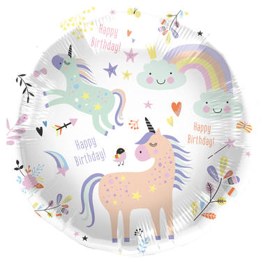 Ballon en aluminium Unicorns & Rainbows - 45 cm