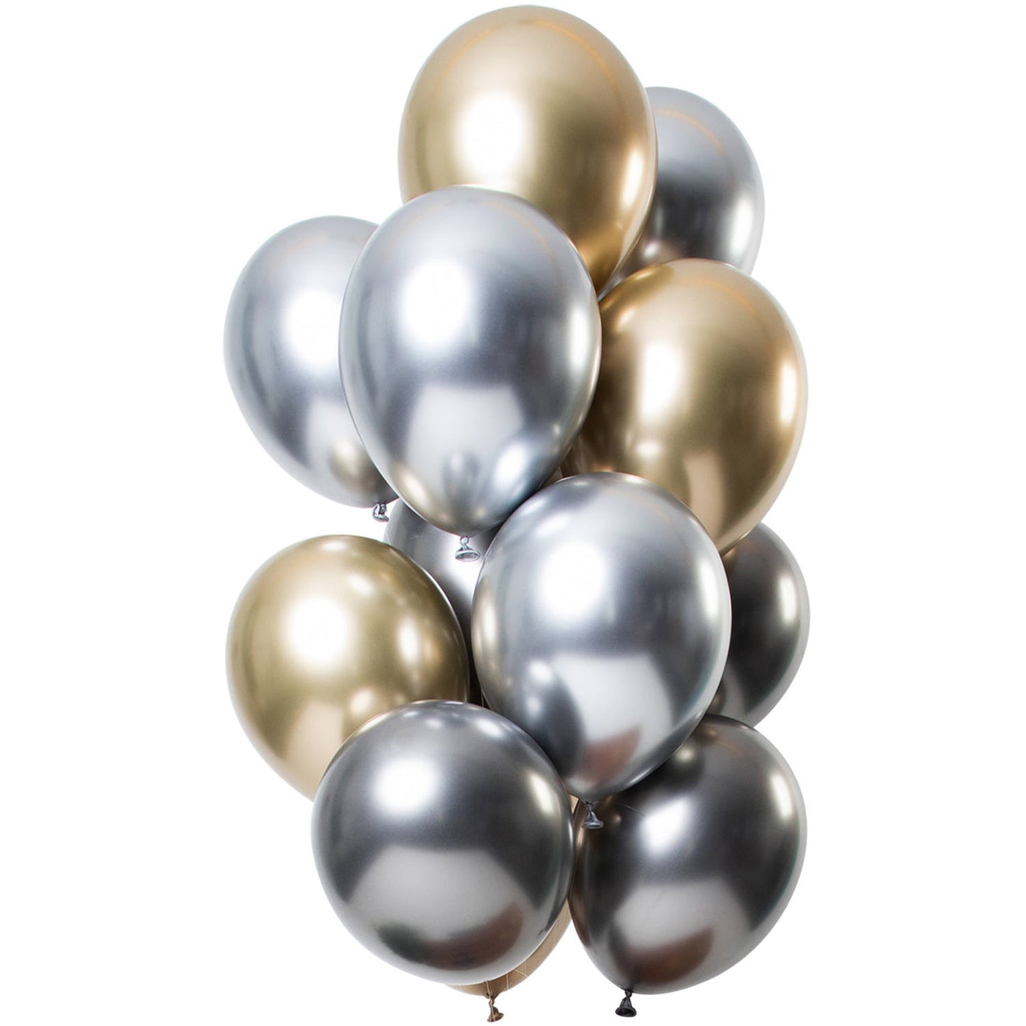 Ballons Effet Miroir Onyx 33cm - 12 pièces 