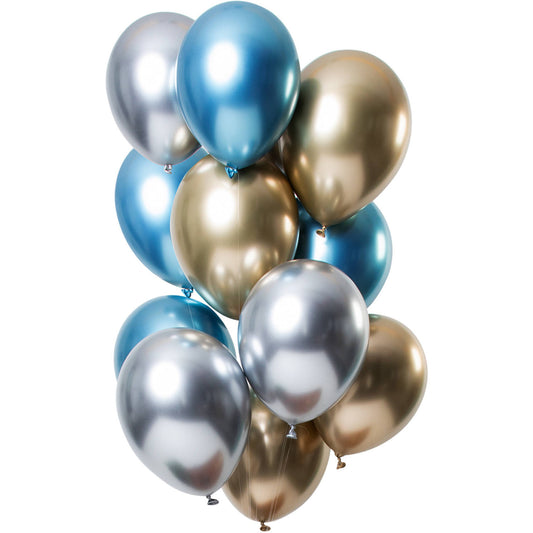 Balloons Mirror Effect Sapphire 33cm - 12 pieces