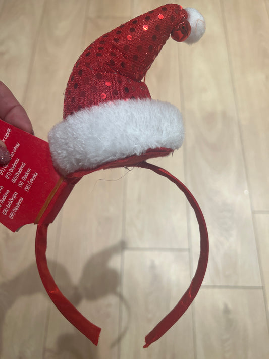 Headband Mini hat glitter Santa