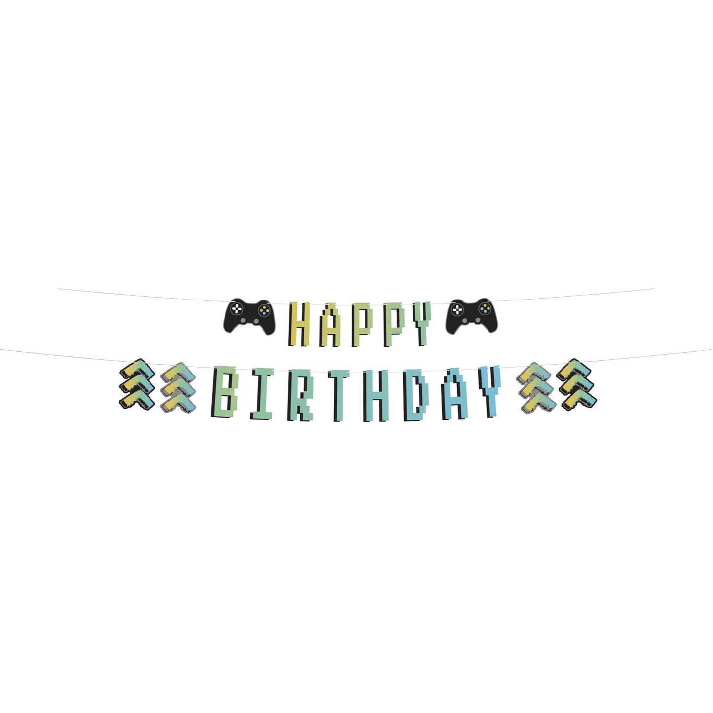 Letter Banner - "Happy Birthday" - Level Up - 1,5 meter