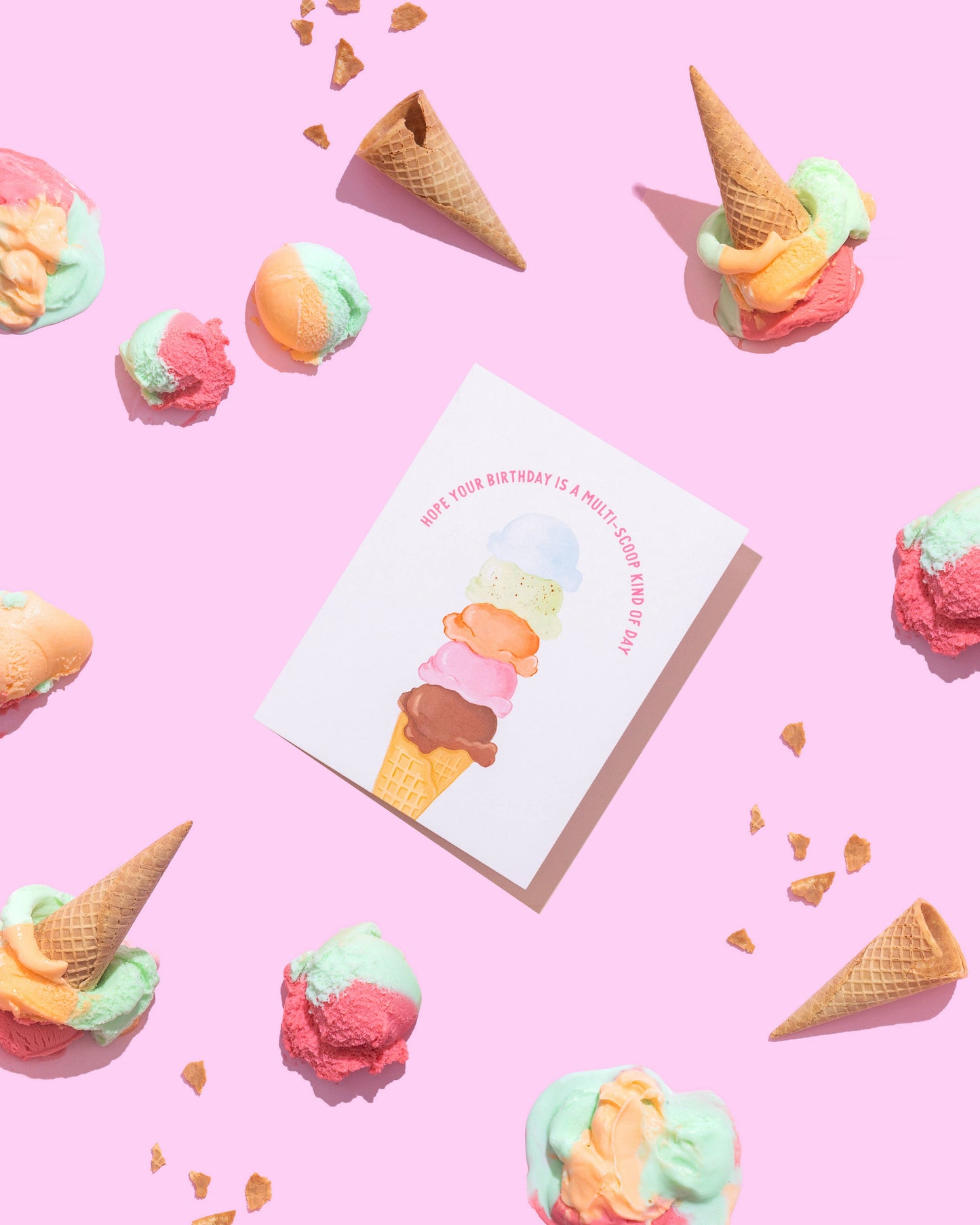 Mutli-Scoop Ice Cream Kinda Day Birthday Greeting Card