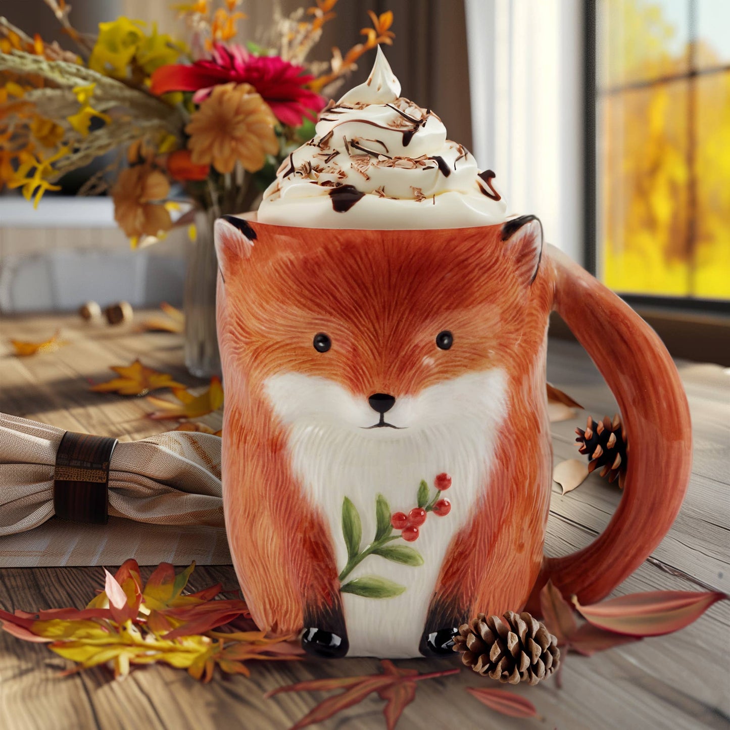 Woodland Critters Fall 3-D Mugs 16 oz.  Sell by unit