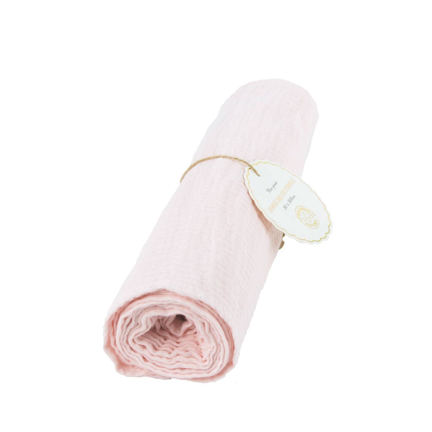 PASTEL PINK COTTON GAUZE TABLE RUNNER 300X30CM