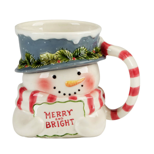 Snowman Greetings  Christmas 3-D Mug - Snowman