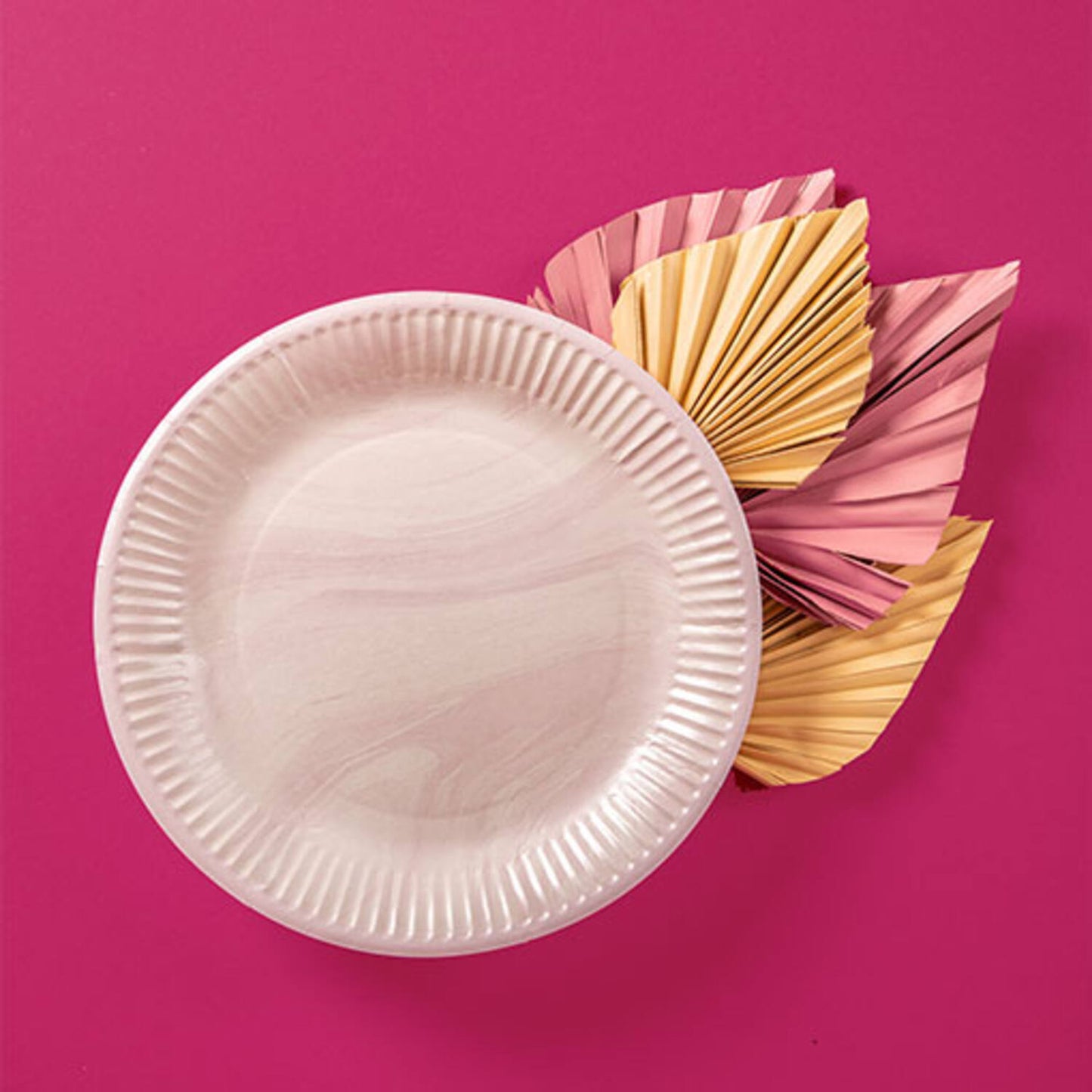 Disposable Plates Marble Pink 23cm - 8 pieces