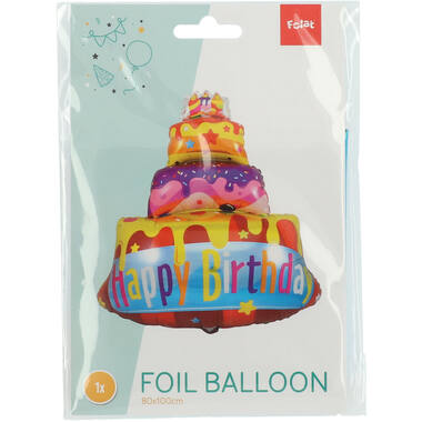 Happy Birthday Cake Foil Balloon - 67x73 cm