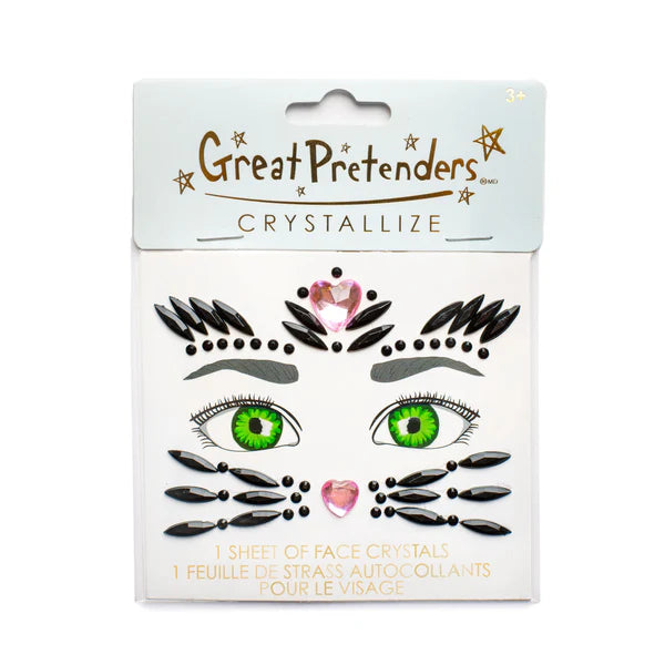 Dress Up Face Crystals Black Cat