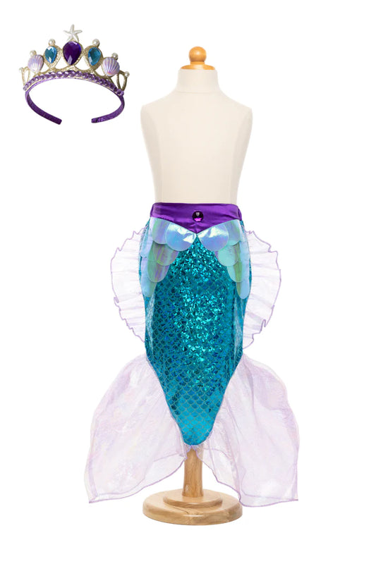 Mermaid Glimmer Skirt Set with Headband