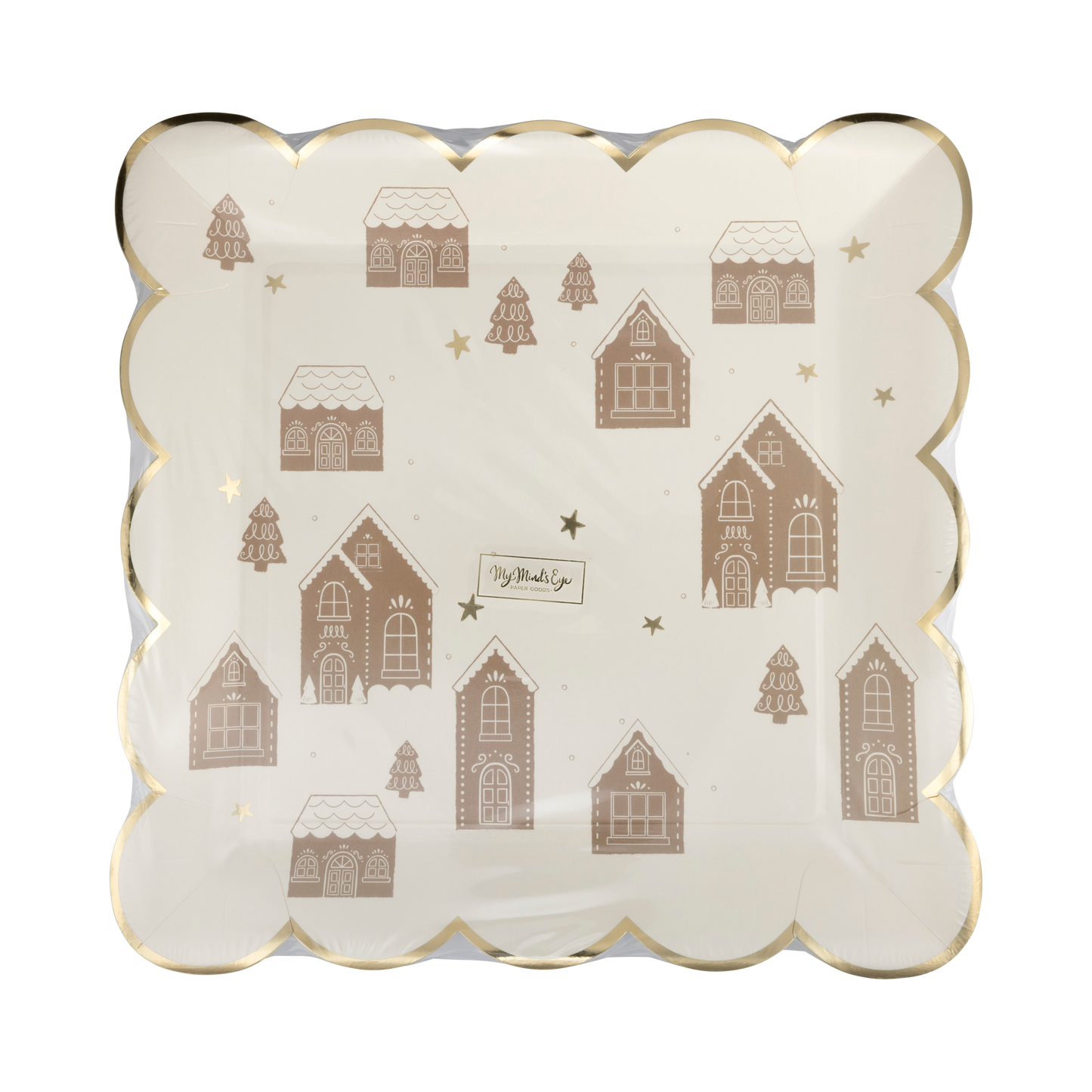 My Mind’s Eye - GBD1141 - Gingerbread Scattered House 9" Plate