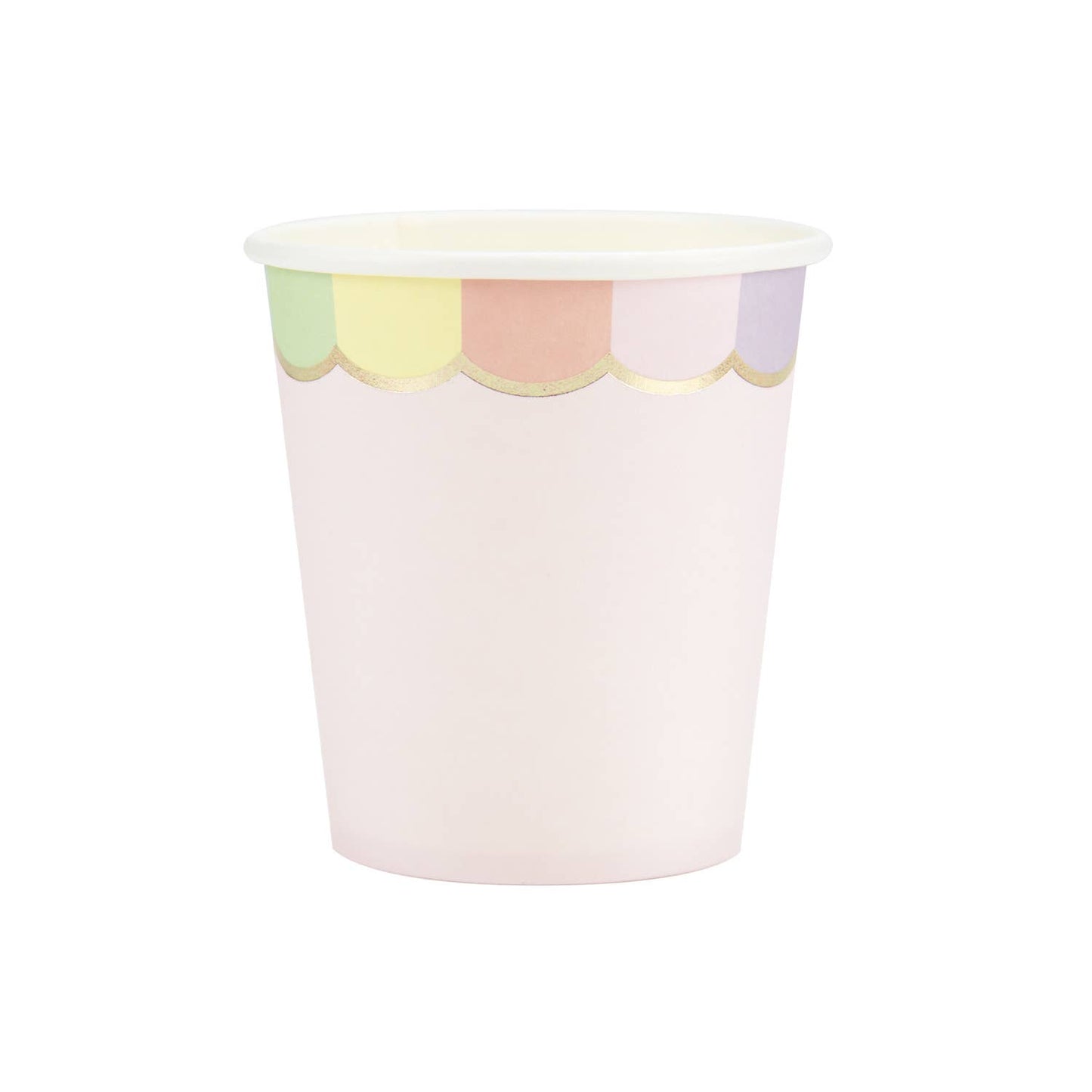 PASTEL PINK SCALLOP CUPS 200ML X 8