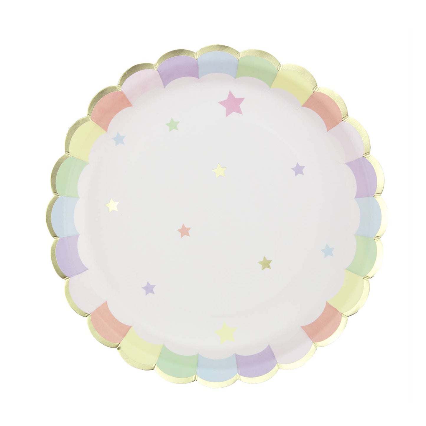 SCALLOPED PLATES 23CM PASTEL PINK X 8