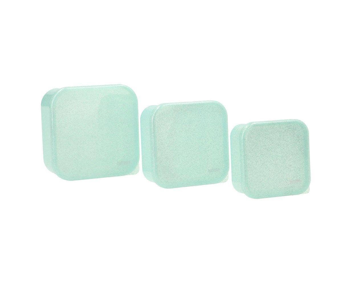 Tutete - 3 Aqua Glitter Turquoise Lunch Boxes