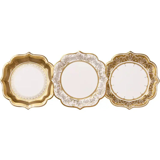 Medium Gold Plates - 12 Pack