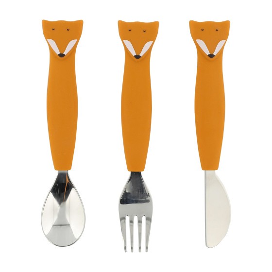 SILICONE CUTLERY SET 3-PACK MR. FOX