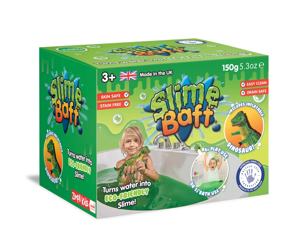 Gooey Green Slime Baff with Inflatable Dinosaur