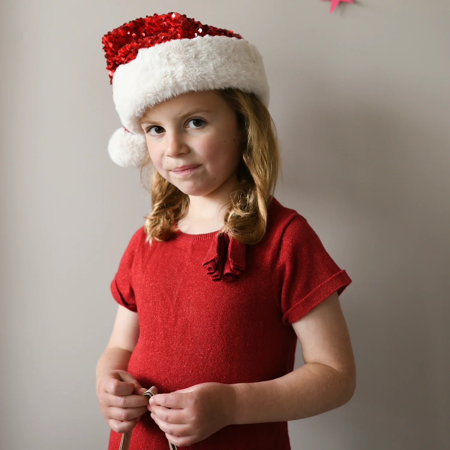 Sequin Velvet Santa Hat