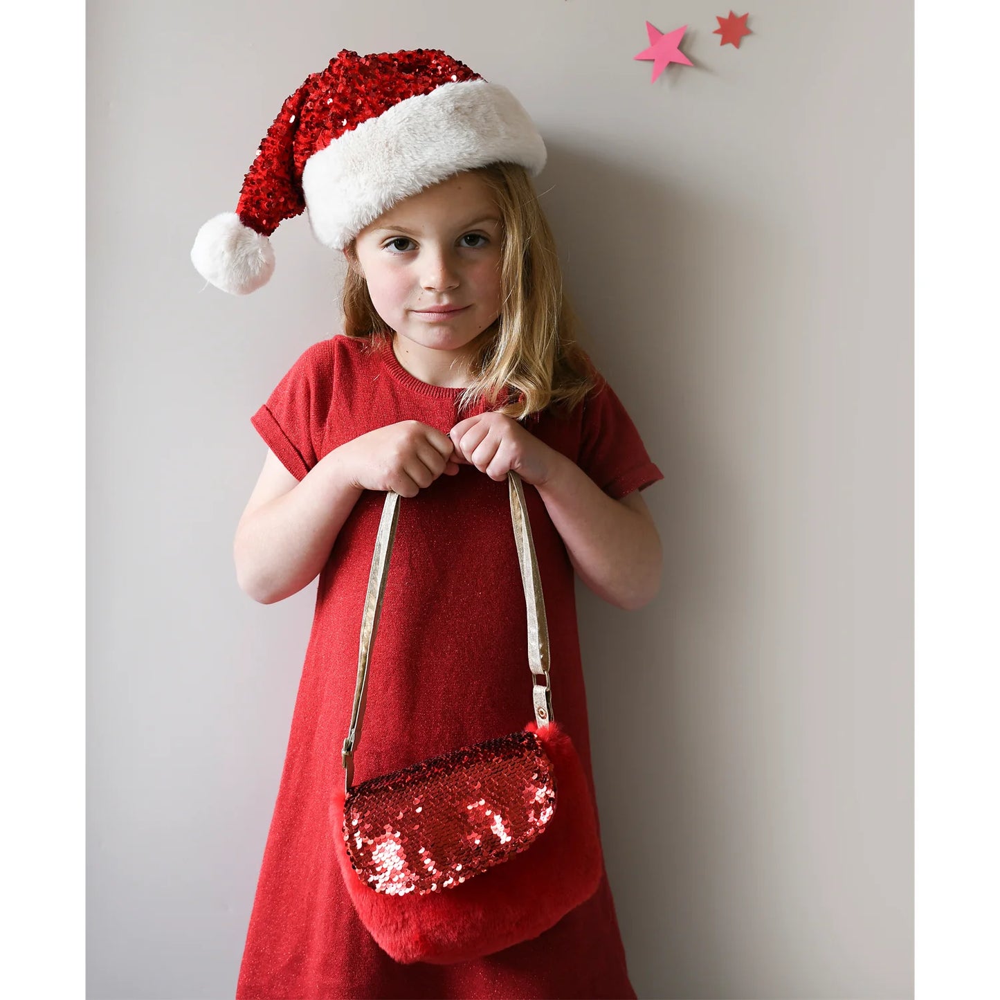 Sequin Velvet Santa Hat